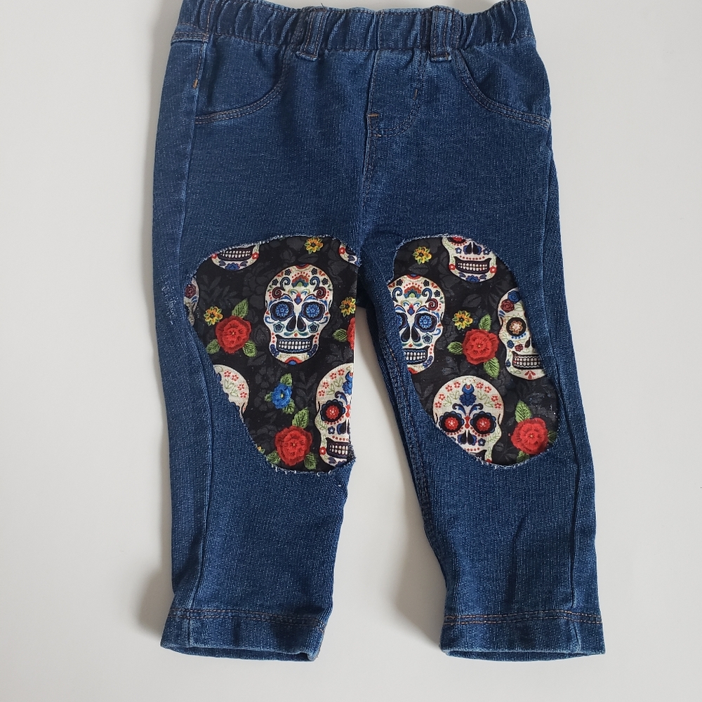 Infant Girls 6/9m custom Distressed Jeans